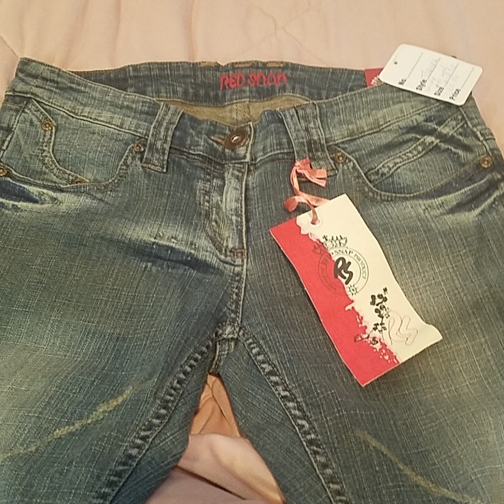 NWT Red Snap Jean's Sz 7 Waist 28" Awesome!